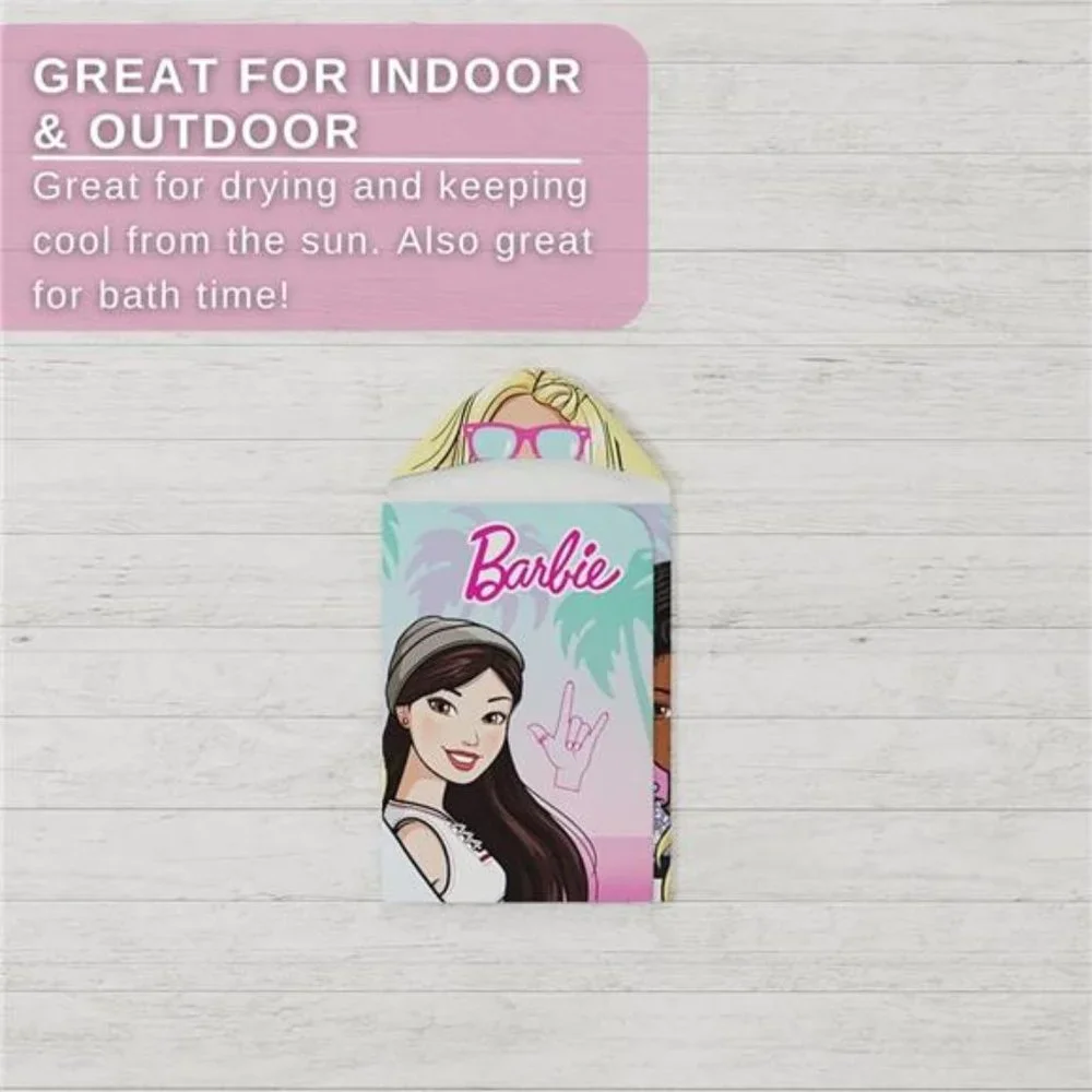 Barbie Bath/Pool/Beach Cotton Hooded Towel for Girls
